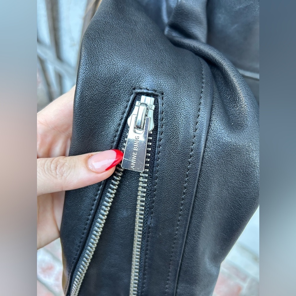 Anine Bing Bowie Leather Biker Jacket in Black - Picture 16 of 16